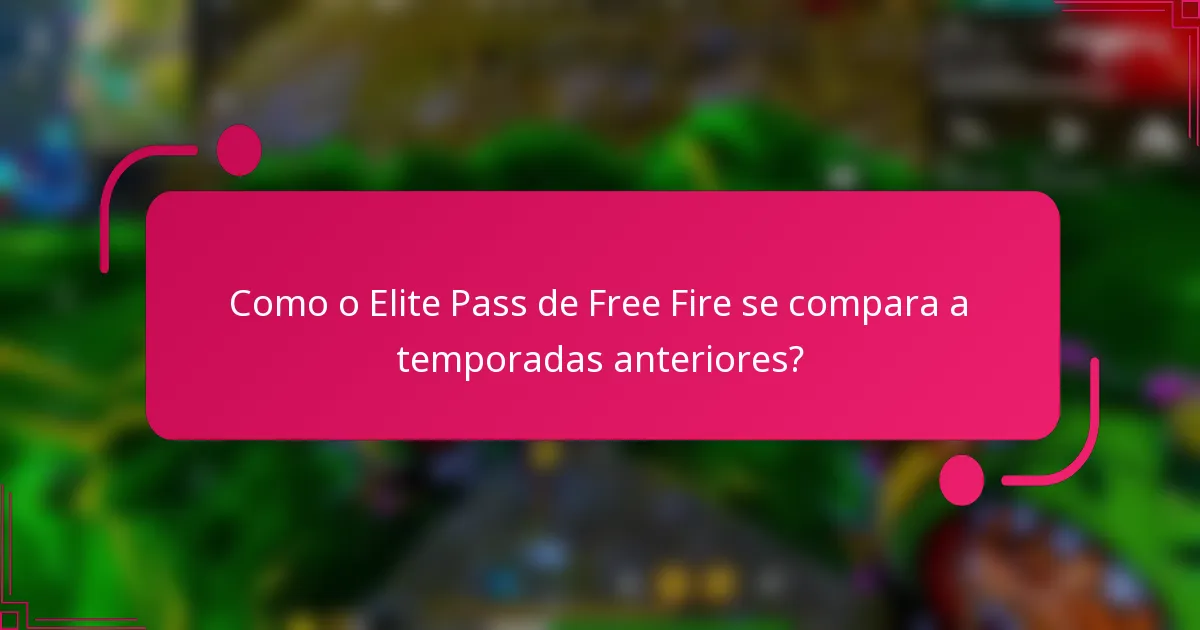 Como o Elite Pass de Free Fire se compara a temporadas anteriores?